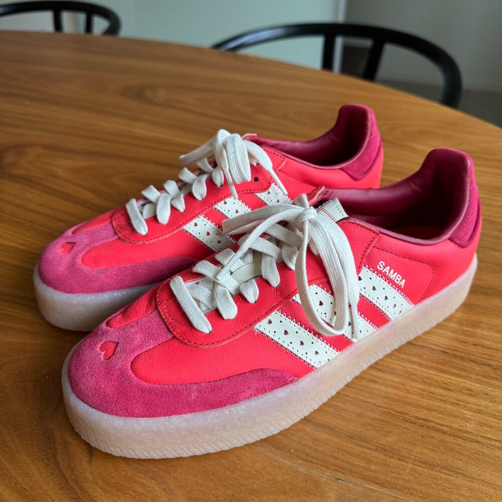 Adidas Samba Originals Sambae - Red/White Hearts "Valentine's Day" Women's 9.5